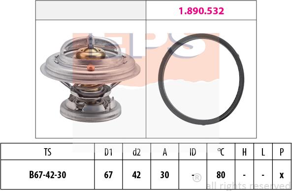 MDR EPS-1880 271 - Термостат охлаждающей жидкости / корпус autospares.lv