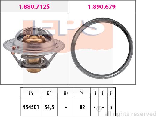 MDR EPS-1880 712 - Термостат охлаждающей жидкости / корпус autospares.lv