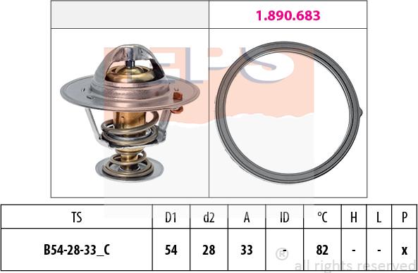 MDR EPS-1880 726 - Термостат охлаждающей жидкости / корпус autospares.lv