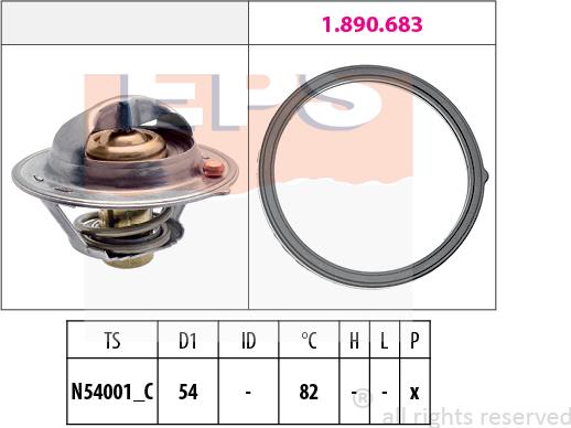 MDR EPS-1880 727 - Термостат охлаждающей жидкости / корпус autospares.lv