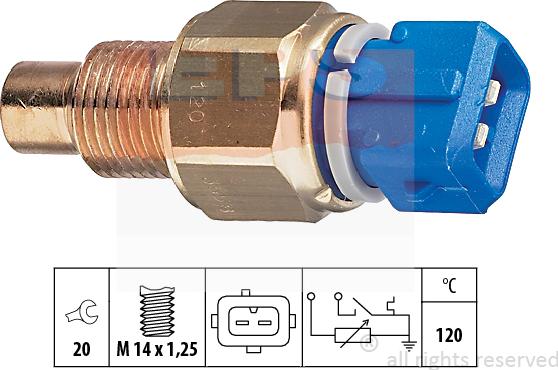 MDR EPS-1830 558 - Датчик, температура охлаждающей жидкости autospares.lv