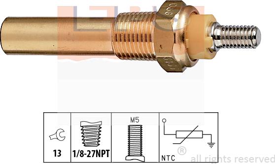 MDR EPS-1830 135 - Датчик, температура охлаждающей жидкости autospares.lv