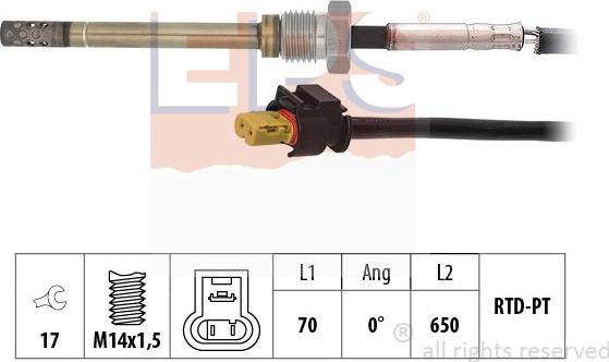 MDR EPS-1220 069 - Датчик, температура выхлопных газов autospares.lv