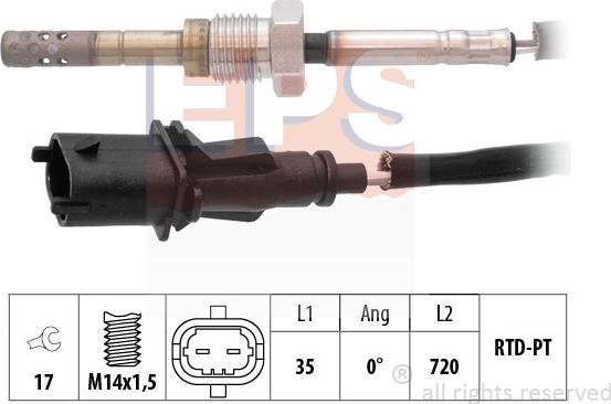 MDR EPS-1220 188 - Датчик, температура выхлопных газов autospares.lv