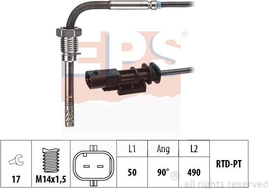 MDR EPS-1220 355 - Датчик, температура выхлопных газов autospares.lv