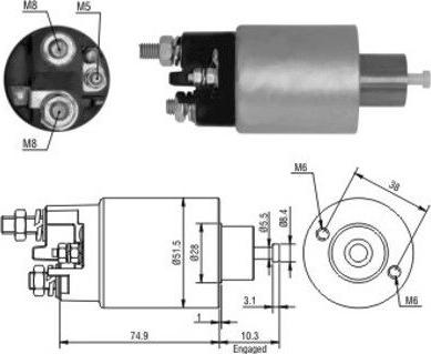 Meat & Doria 46099 - Тяговое реле, соленоид, стартер autospares.lv