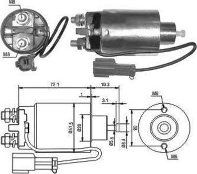 Meat & Doria 46096 - Тяговое реле, соленоид, стартер autospares.lv