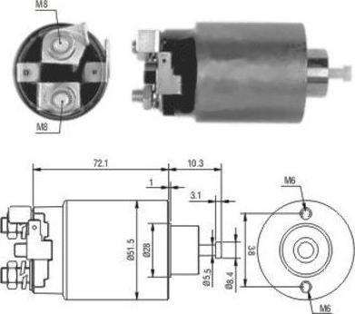 Meat & Doria 46025 - Тяговое реле, соленоид, стартер autospares.lv