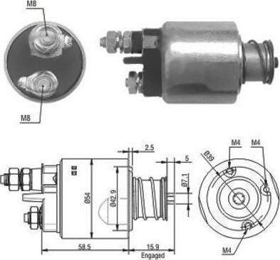 Meat & Doria 46020 - Тяговое реле, соленоид, стартер autospares.lv