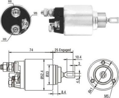 Meat & Doria 46144 - Тяговое реле, соленоид, стартер autospares.lv