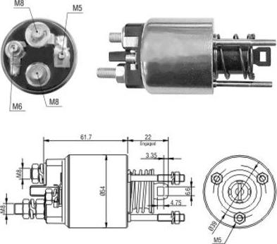 Meat & Doria 46145 - Тяговое реле, соленоид, стартер autospares.lv