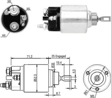 Meat & Doria 46154 - Тяговое реле, соленоид, стартер autospares.lv