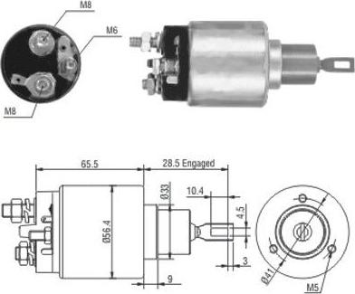 Meat & Doria 46164 - Тяговое реле, соленоид, стартер autospares.lv