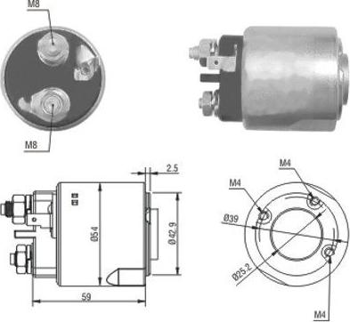 Meat & Doria 46160 - Тяговое реле, соленоид, стартер autospares.lv