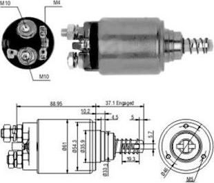 Meat & Doria 46186 - Тяговое реле, соленоид, стартер autospares.lv