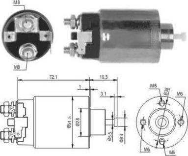 Meat & Doria 46124 - Тяговое реле, соленоид, стартер autospares.lv