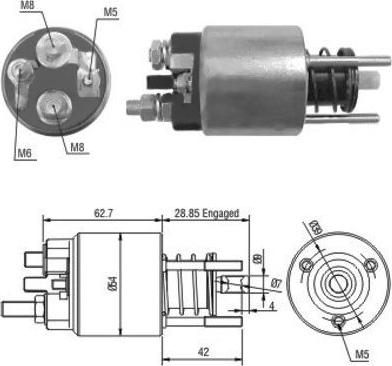 Meat & Doria 46128 - Тяговое реле, соленоид, стартер autospares.lv