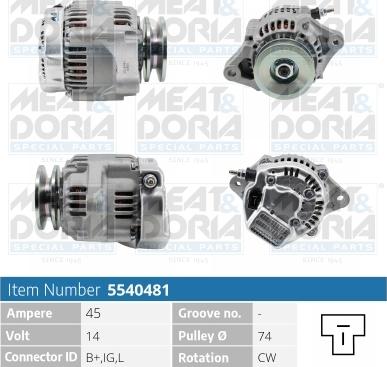 Meat & Doria 5540481 - Генератор autospares.lv