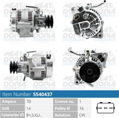 Meat & Doria 5540437 - Генератор autospares.lv