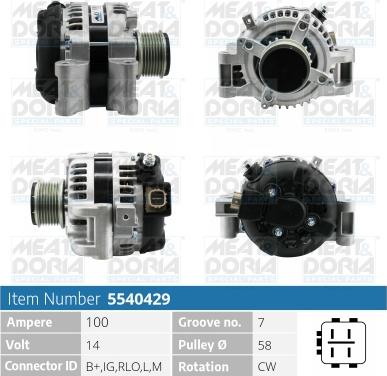 Meat & Doria 5540429 - Генератор autospares.lv