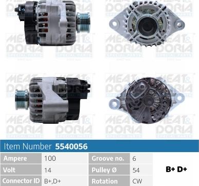 Meat & Doria 5540056 - Генератор autospares.lv