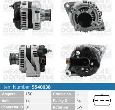 Meat & Doria 5540038 - Генератор autospares.lv