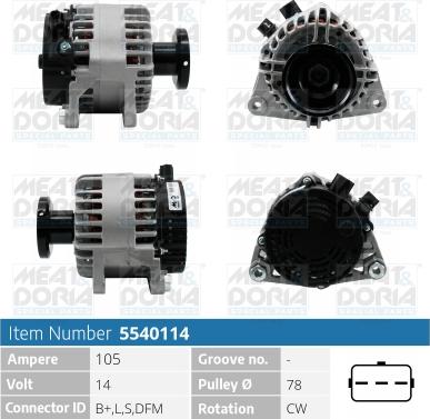 Meat & Doria 5540114 - Генератор autospares.lv