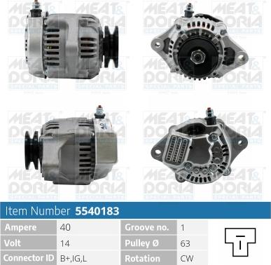 Meat & Doria 5540183 - Генератор autospares.lv