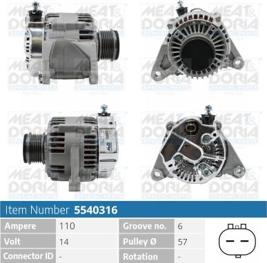 Meat & Doria 5540316 - Генератор autospares.lv