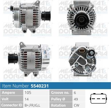 Meat & Doria 5540231 - Генератор autospares.lv