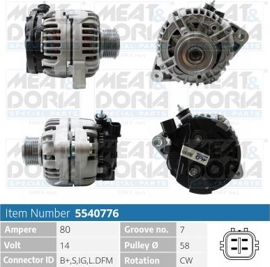 Meat & Doria 5540776 - Генератор autospares.lv