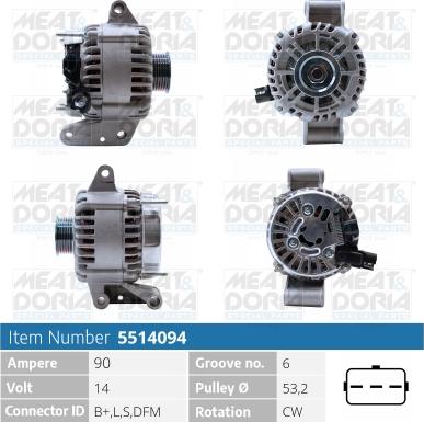 Meat & Doria 5514094 - Генератор autospares.lv