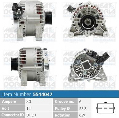 Meat & Doria 5514047 - Генератор autospares.lv