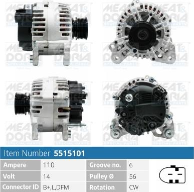 Meat & Doria 5515101 - Генератор autospares.lv