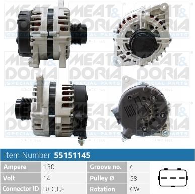 Meat & Doria 55151145 - Генератор autospares.lv