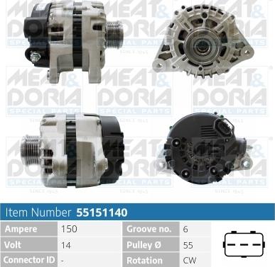 Meat & Doria 55151140 - Генератор autospares.lv