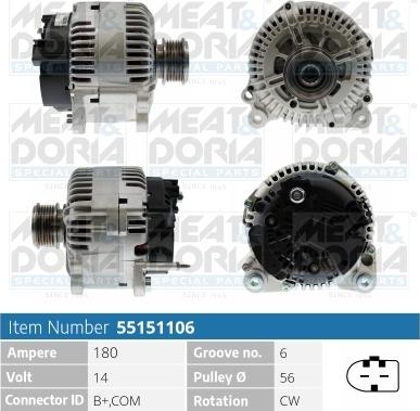 Meat & Doria 55151106 - Генератор autospares.lv