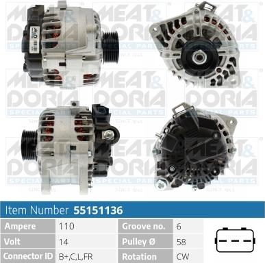 Meat & Doria 55151136 - Генератор autospares.lv