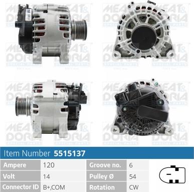 Meat & Doria 5515137P - Генератор autospares.lv