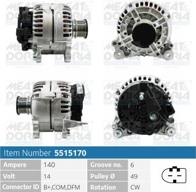 Meat & Doria 5515170 - Генератор autospares.lv