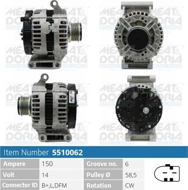 Meat & Doria 5510062 - Генератор autospares.lv