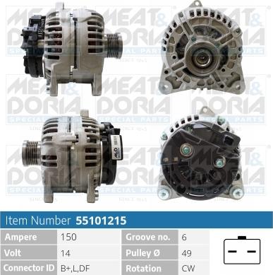 Meat & Doria 55101215 - Генератор autospares.lv