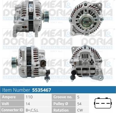 Meat & Doria 5535467 - Генератор autospares.lv