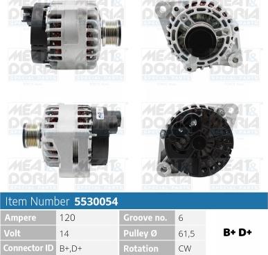 Meat & Doria 5530054 - Генератор autospares.lv