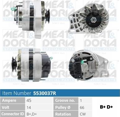 Meat & Doria 5530037R - Генератор autospares.lv