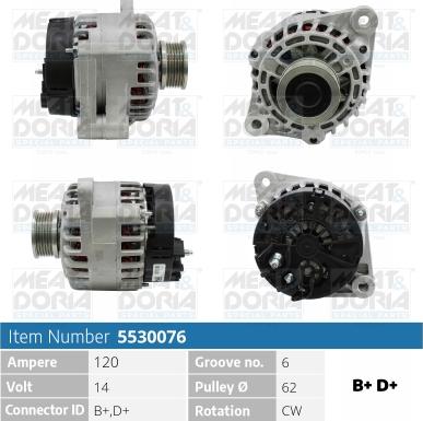 Meat & Doria 5530076 - Генератор autospares.lv