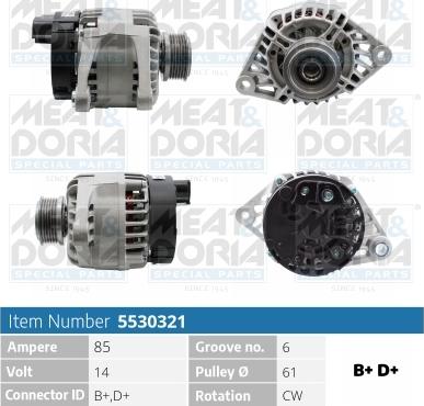 Meat & Doria 5530321 - Генератор autospares.lv