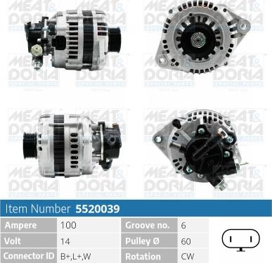 Meat & Doria 5520039 - Генератор autospares.lv