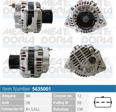 Meat & Doria 5635001 - Генератор autospares.lv