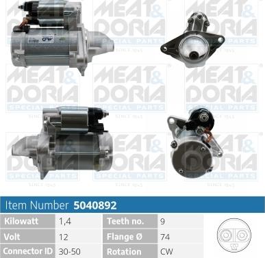 Meat & Doria 5040892 - Стартер autospares.lv